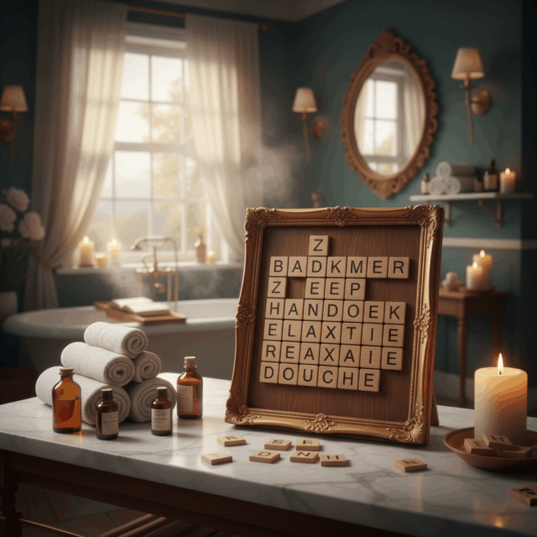 woorden Word search bord inside the bathroom
